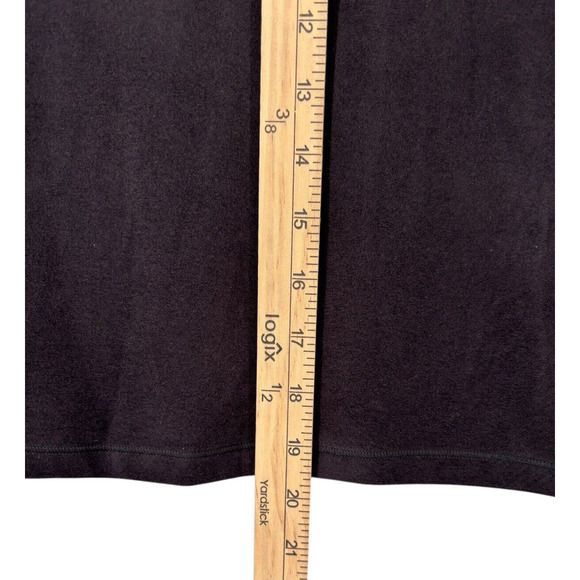 FLX Cropped Microfleece Top Raglan Sleeve Black Thumbholes Stretch Lounge Medium - Picture 5 of 8